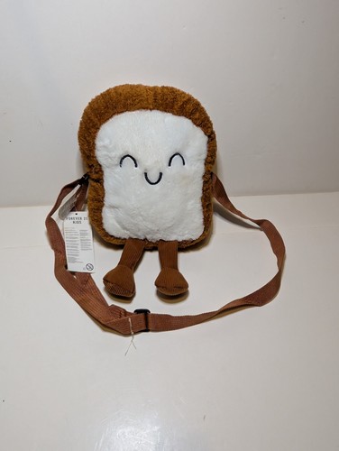 Forever 21 Plush Crossbody Toast Coin Purse Zipper Pouch Rare Collectible NWT - Picture 2 of 6