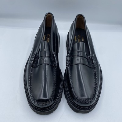 GH Bass Weejuns Larson Lug Penny Loafers Mens 9 D Black Shoes 
