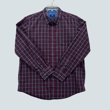 George Men's Classic Fit Long Sleeve Plaid Button up Shirt. L 42-44 