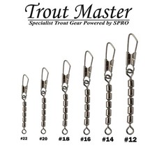 Spro TM 5 Barrel Snap Swivel | Moschettone da Pesca a 5 Vortici Trout Master 6 pz