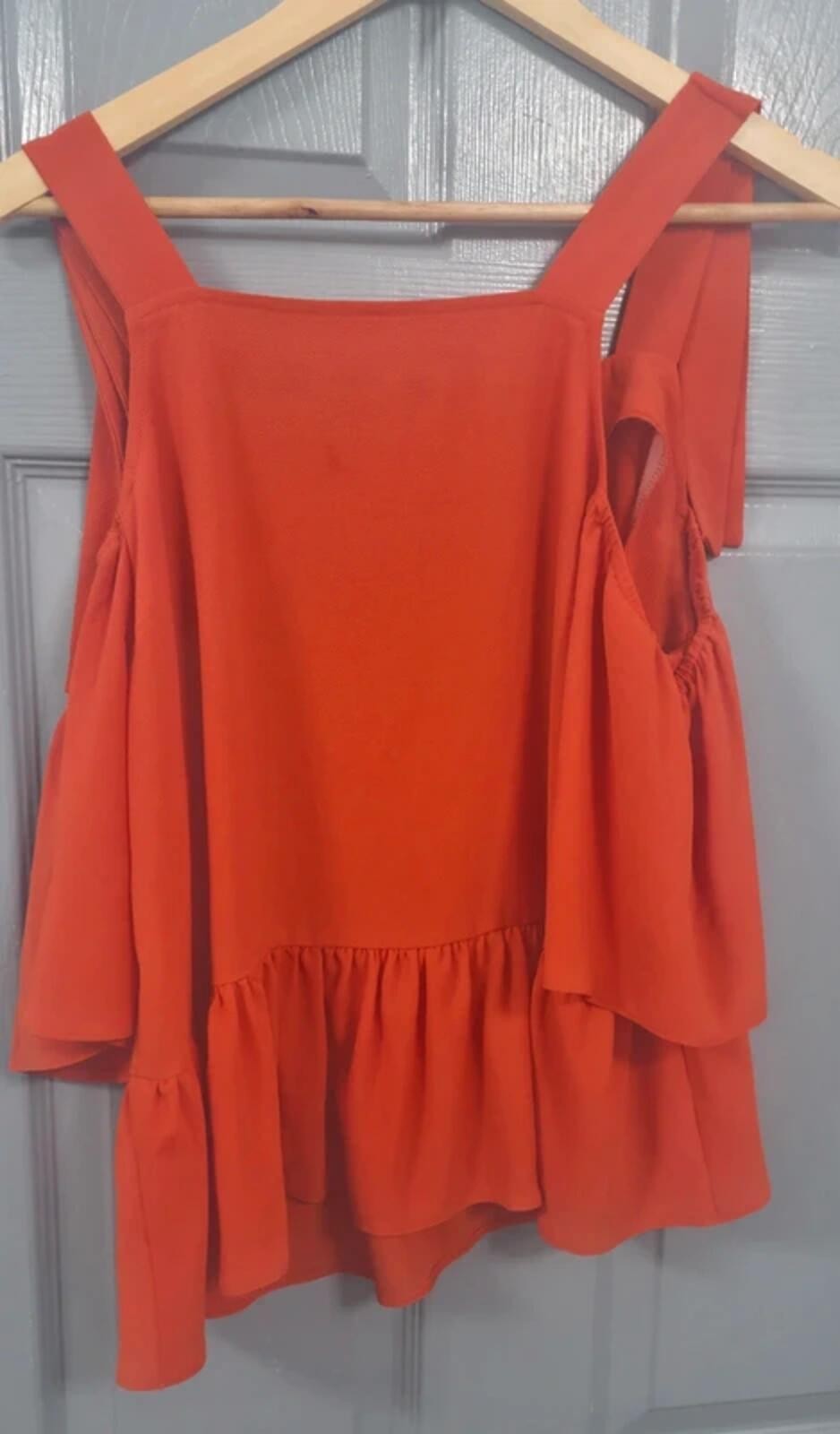Atmosphere orange cold-shoulder peplum top - Size 10 image 2