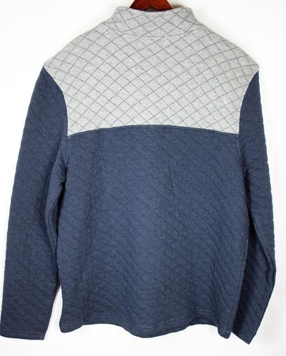 Tailor Vintage Mens M 1/4 Zip Pullover Long Sleeve Quilted Sweatshirt Blue $88 - Picture 3 of 10