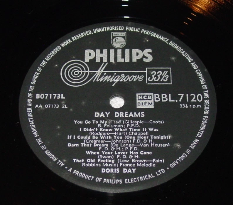Doris Day Day Dreams LP Philips U.K. Import BBL-7120 1955 Excellent Disc - Image 4 of 4