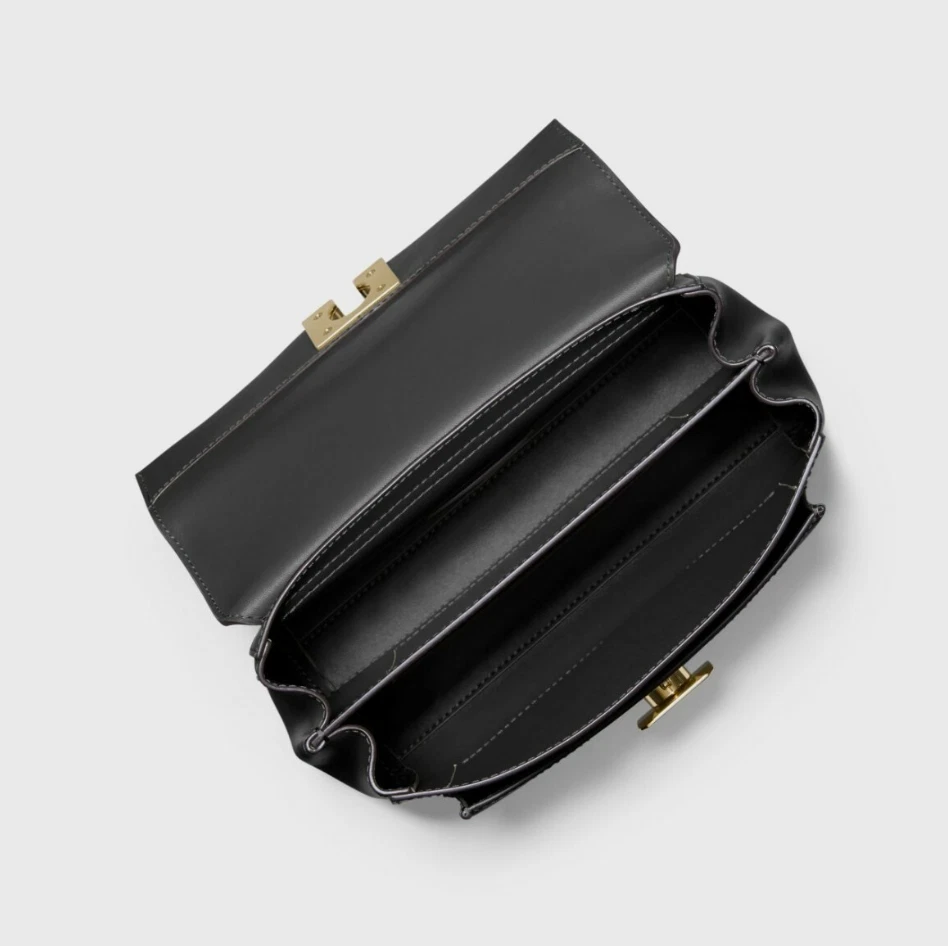 Bolso Bandolera Michael Kors Lita Cuero Negro Medio Hombro Bolso de Mano Foto 2 de 4