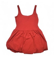 MANGO Women’s Red Mini Dress Bubble Skirt Sleeveless Nube Stretch size 6