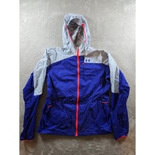 Under Armour Fitted Storm Hybrid Rain Jacket Womens M Full Zip Hooded Nylon