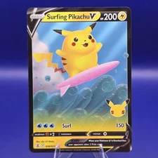 Surfing Pikachu V 008/025 Pokemon Celebrations 25th Anniversary NM