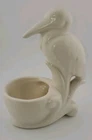 Vintage Matte White Haeger Crane Planter Vase Dish  Bird As Is Please See Pics