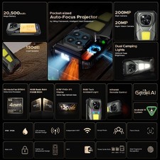 DOOGEE V MAX Play 5G Projektor Outdoor Smartphone 36GB+512GB 20500mAh Handy Neu