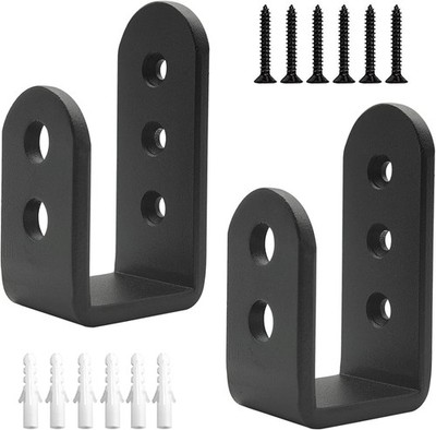 2 Pack Heavy Duty 2X4 Door Barricade Brackets Steel U Bracket Drop Open Bar Secu