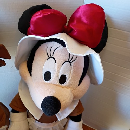 Gemmy Mickey Minnie Mouse Thanksgiving Pilgrim Porch Greeter Autumn Harvest - Picture 2 of 18