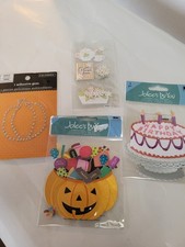 Three 3D Jolee's By You Scrapbooking Dimensional Stickers HB Pink Flowers 1 Gem