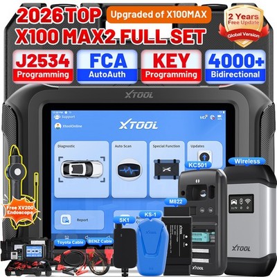 XTOOL X100MAX2 All Key Lost Full Set & J2534 Programming Car Diagnostic Scanner