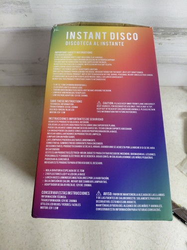 Instant Disco Spinning Mirror Ball 16 Multcolored Leds All In 1 Disco Light Kit - Picture 3 of 9