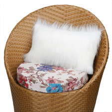 White Decorative Lumbar Soft Faux Fur Throw Pillow Cover Luxury Series Rectangle