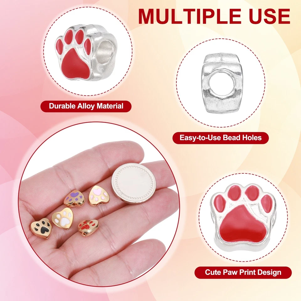 Эмаль лапы печати подвески, большие отверстия бисер, 20 шт. (красный/зеленый/желтый/синий) - Изображение 3 из 4