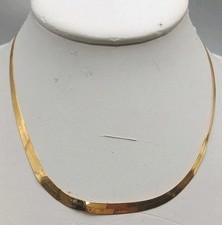 14K Solid Yellow Gold Herringbone Chain Neckl...