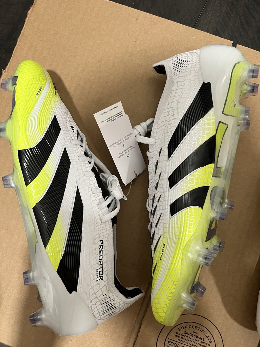 New adidas Predator Elite FG Cleats Cloud White Black Lucid Lemon