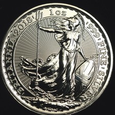 2018 Britannia Two Pounds £2 Troy Ounce .999 Fine Silver (T24)