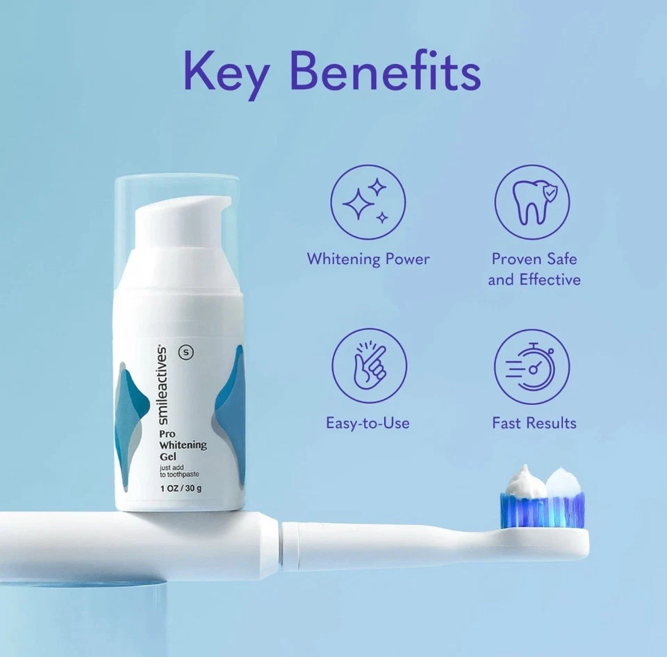 Smileactives Teeth Whitening Gel for Toothpaste with Clinical-Grade Hydrogen  - Image 3 of 4