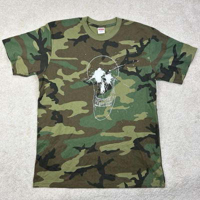 トップス Supreme Skull Tee Woodland Camo XXL Supreme SS22 Ralph Steadman Men's Skull Woodland Camo Green Cotton