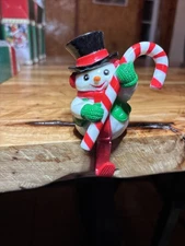 Christmas Snowman Plastic Stocking Holder 5 X 3.25" Vintage
