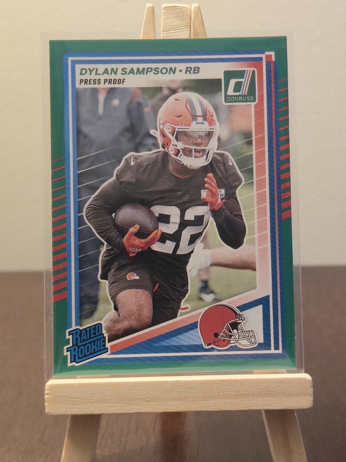2025 Panini Donruss - Rated Rookie Press Proof Green #389 Dylan Sampson (RC)