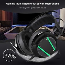 Immersive Gaming Headphones with Mic LED Lighting for Multiple Platforms