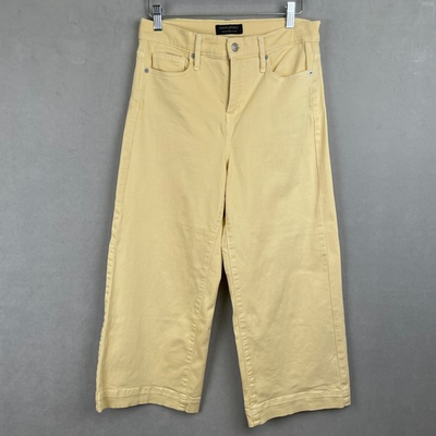#ad Banana Republic High Rise Wide Leg Crop Jeans Pale Citrus Yellow Sun Wash 28 6P $37.99