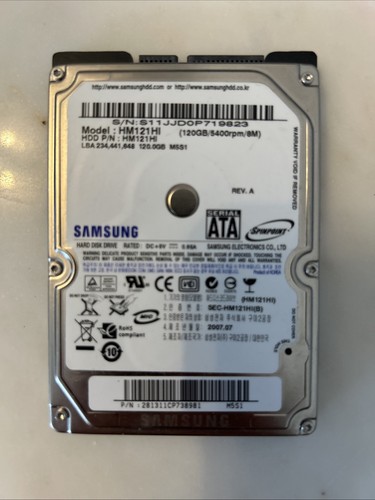 Samsung Festplatte 120GB 2,5" SATA - GETESTET, LEER