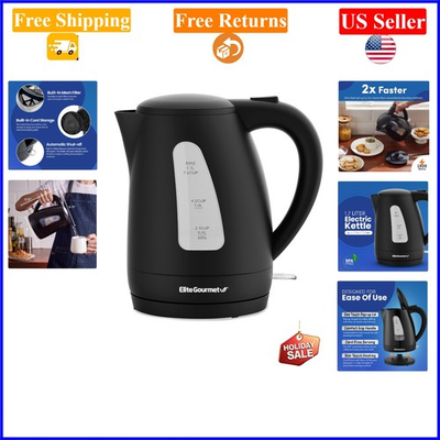 #ad #ad 1.7L Black Electric Tea Kettle 1500W BPA Free Auto Shut Off $28.34