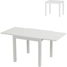 Outdoor Expandable Adjustable Aluminum Dining Table for 4-6 Person White