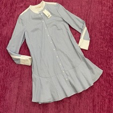 Tory Burch Cora Dress Striped Shirt Dress Button Front Size 6