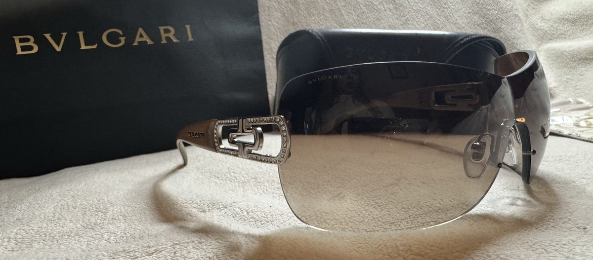 BVLGARI Sunglasses AUTHENTIC 6023b BV6023b Silver Rose Gold