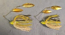 Lot of 2 Pro Assassinator 3/8 oz Spinnerbait DWG-EGT Elite Golden Tiger