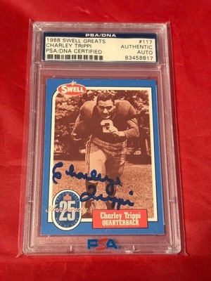 CHARLEY TRIPPI CARDINALS 1988 SWELL HOF SIGNED AUTO PSA AUTHENTIC
