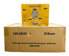 2025 TOPPS CHROME LABUBU 10TH ANNIVERSARY - FACTORY SEALED - 20 BOX HOBBY CASE -