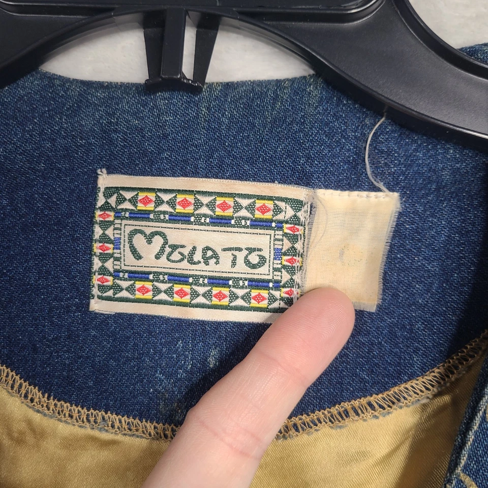 复古 90 年代 Molato 牛仔非洲女王长裙风衣 X-XXL 部落 — 第 3/4 张图片