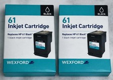 Wexford 61 Black Ink Cartridge Replaces hp 61 Sealed 2 Pack
