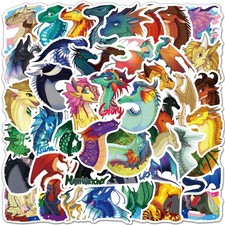 60 Pcs Waterproof Wings of Fire Dragon Stickers for Water Bottles Laptop