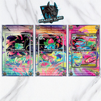 x3 Bulbasaur Ivysaur Mega Venusaur EX SIR IR Mega Evolution Extended Art Case