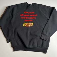 Vintage 90s Fruit of the Loom Doritos Sweatshirt Black Raglan Made in USA Large