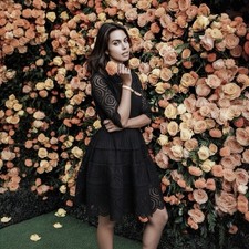 Zimmermann Adorn Embroidered Mini Bell Lace Dress Size 0 AU 8/US 4 Black No Slip