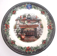 Royal Stafford Christmas Eve Fireplace 11" Dinner Plate England (One Plate)