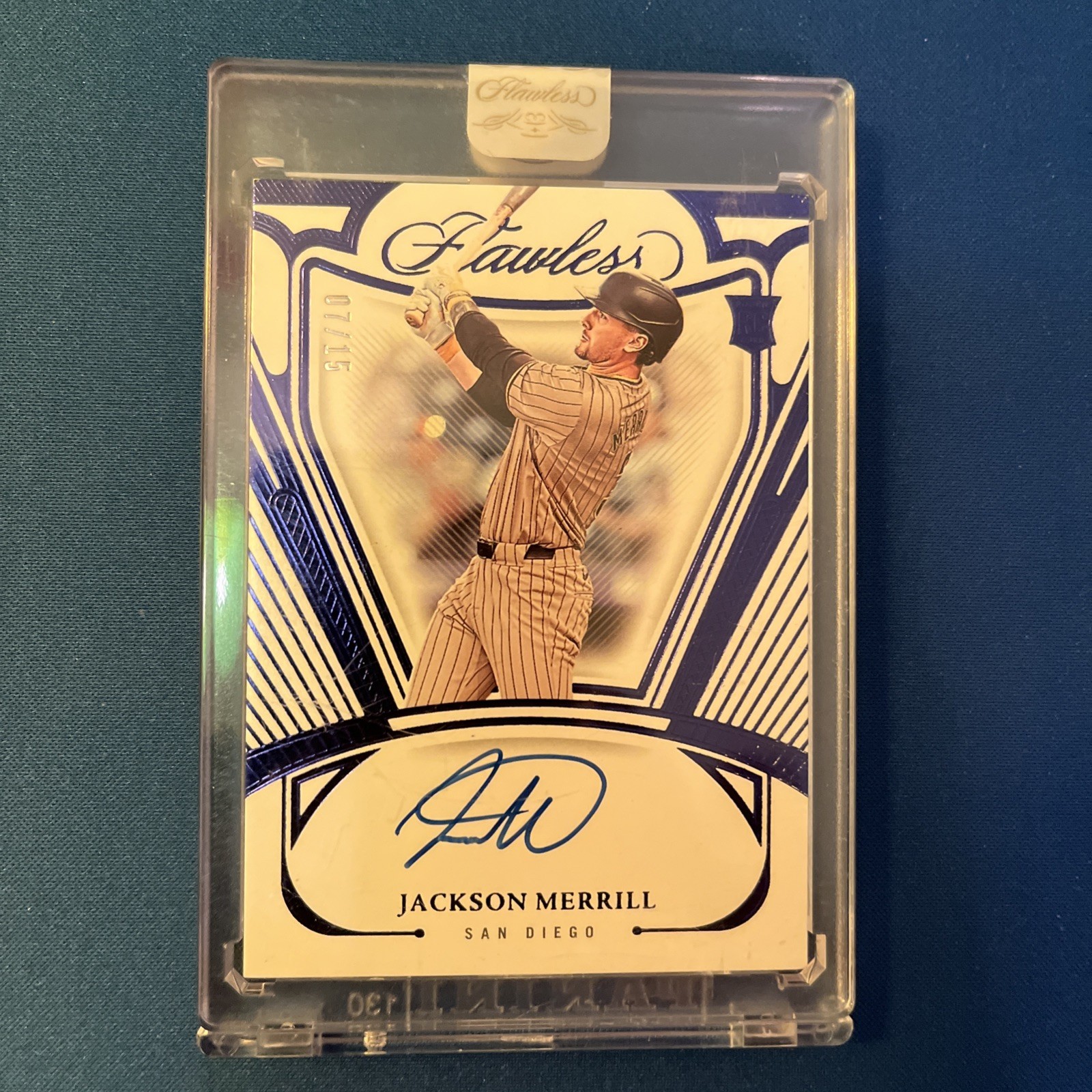 2024 FLAWLESS JACKSON MERRILL ON CARD ROOKIE AUTO /15 view 1