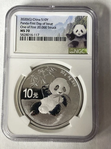 2020 G China 10Y 30 g Silver Panda Song Lina Signed Shenzhen Mint NGC MS 70