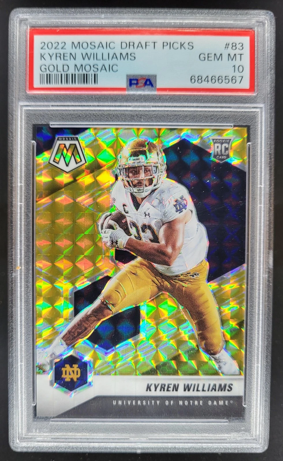 Kyren Williams Panini Mosaic Draft Picks #83 Gold Mosaic