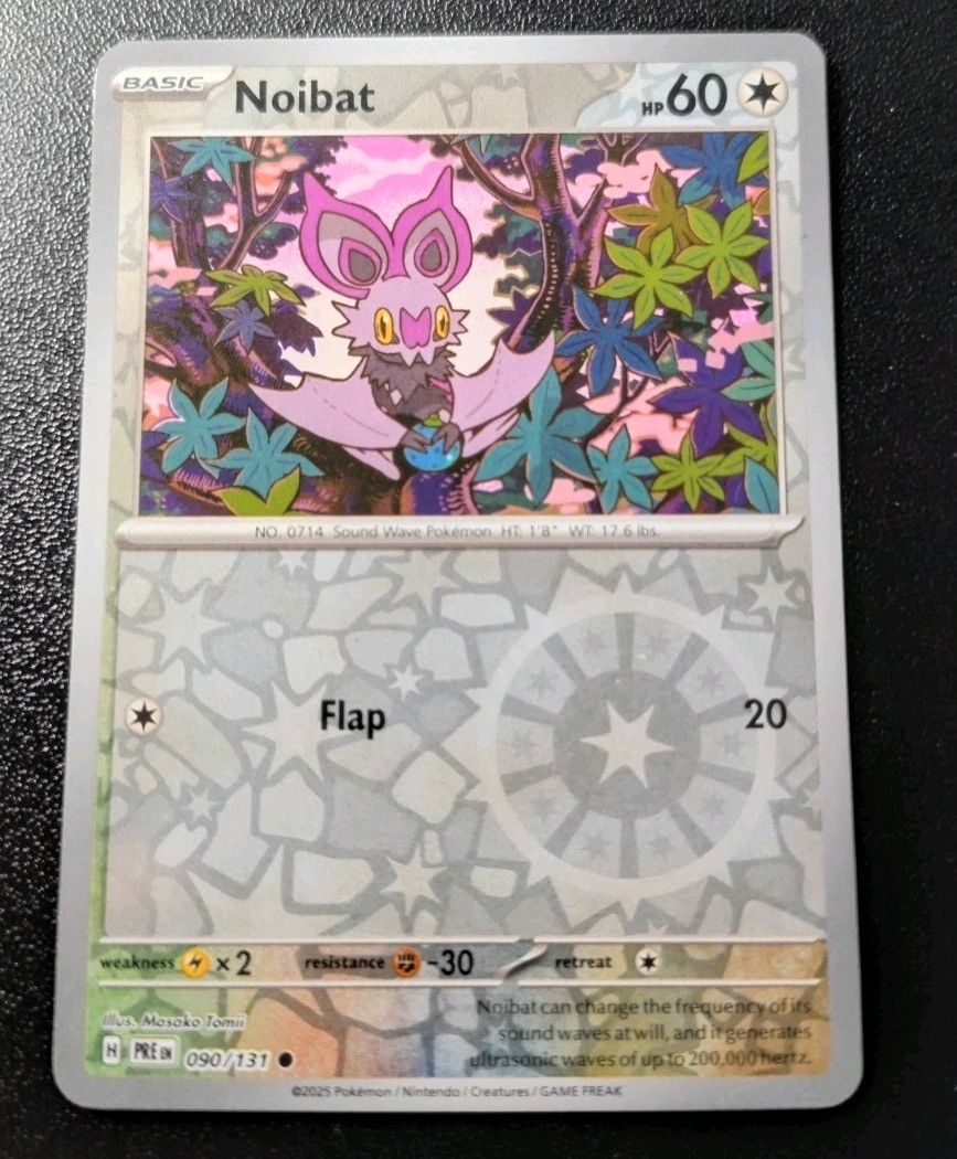 Pokemon Prismatic Evolutions Noibat Reverse Holo Common Card 090/131 NM