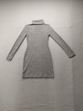 So Women Sweater Dress M Gray Turtleneck Stretch Long Sleeve Pullover Outdoor