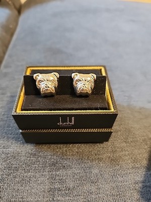Alfred Dunhill Bulldog Sterling Silver Cufflinks with Box | eBay